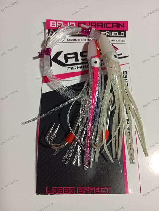 Bajo currican doble púlpito asesino blanco glow. Plata,rosa